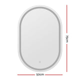 Embellir 2 LED Wall Mirror With Light 50X75CM Bathroom Decor Oval Mirrors Vanity