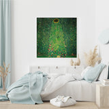 Wall Art 50cmx50cm Sunflower by Gustav Klimt White Frame Canvas