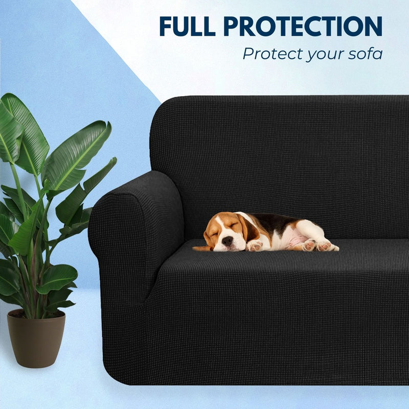 GOMINIMO Polyester Jacquard Sofa Cover 2 Seater (Black)