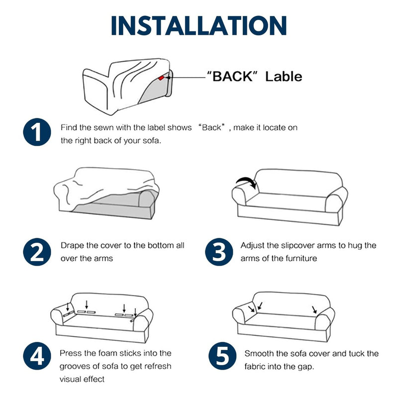 GOMINIMO Polyester Jacquard Sofa Cover 2 Seater (Black)