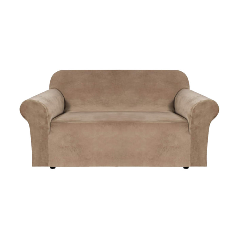 GOMINIMO Velvet Sofa Cover 2 Seater (Blush Brown)
