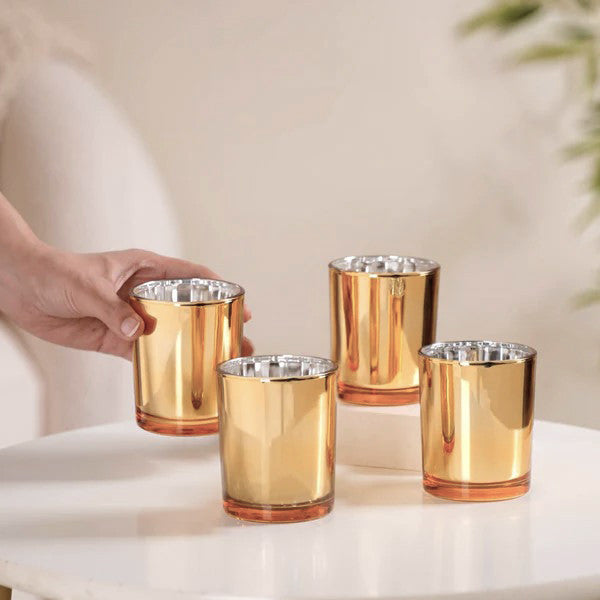 40 Pack Gold Votive Tealight Candle Holders Valentines Day Mercury  Wedding Decor Glass Candlestick Party Decorations Bridal Baby Shower Event