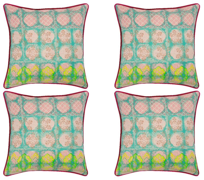 Pack of 4 Avia Fuchsia Cushion Covers Multicoloured Coloured