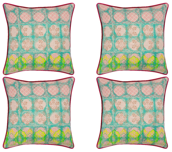 Pack of 4 Avia Fuchsia Cushion Covers Multicoloured Coloured