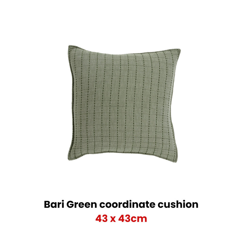 Bianca Bari Green Coordinate Square Filled Cushion 43 x 43cm