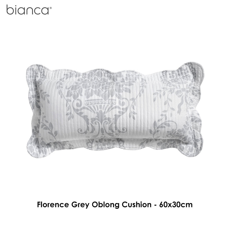 Bianca Florence Grey Oblong Cushion
