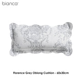 Bianca Florence Grey Oblong Cushion