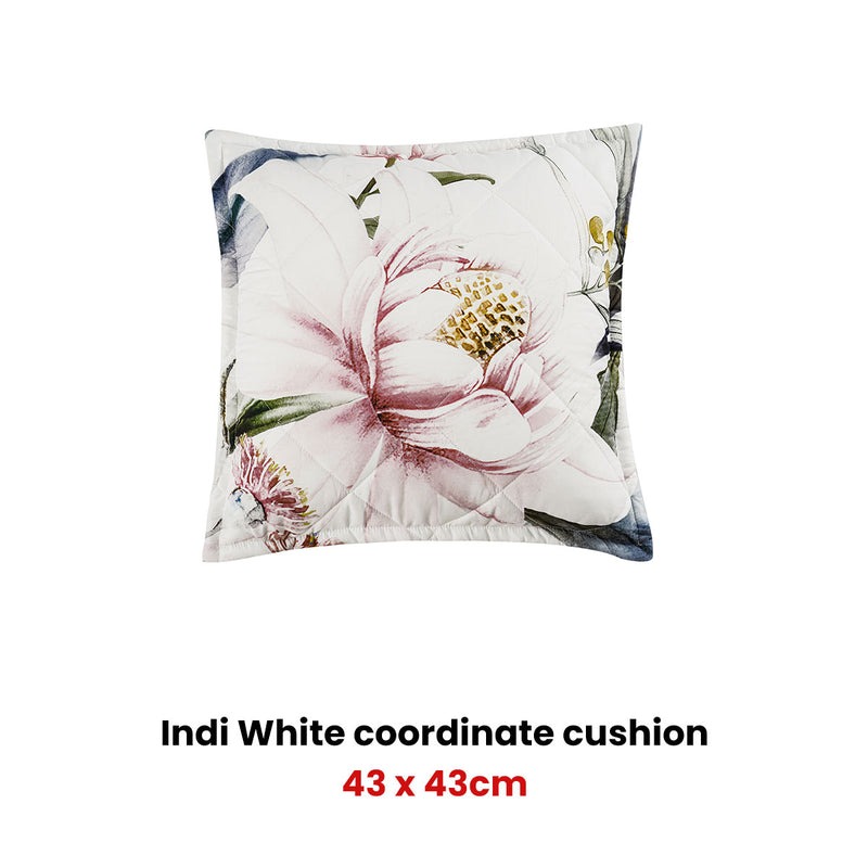 Bianca Indi White Square Filled Cushion 43 x 43cm
