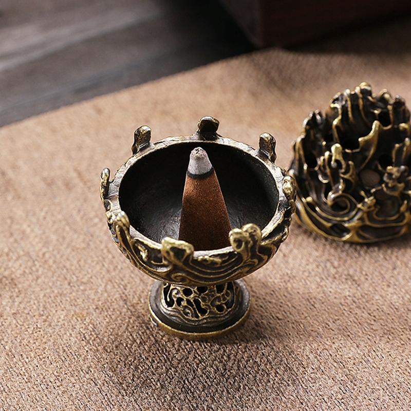 Small Vintage Copper Incense Burner - Bronze Ornament