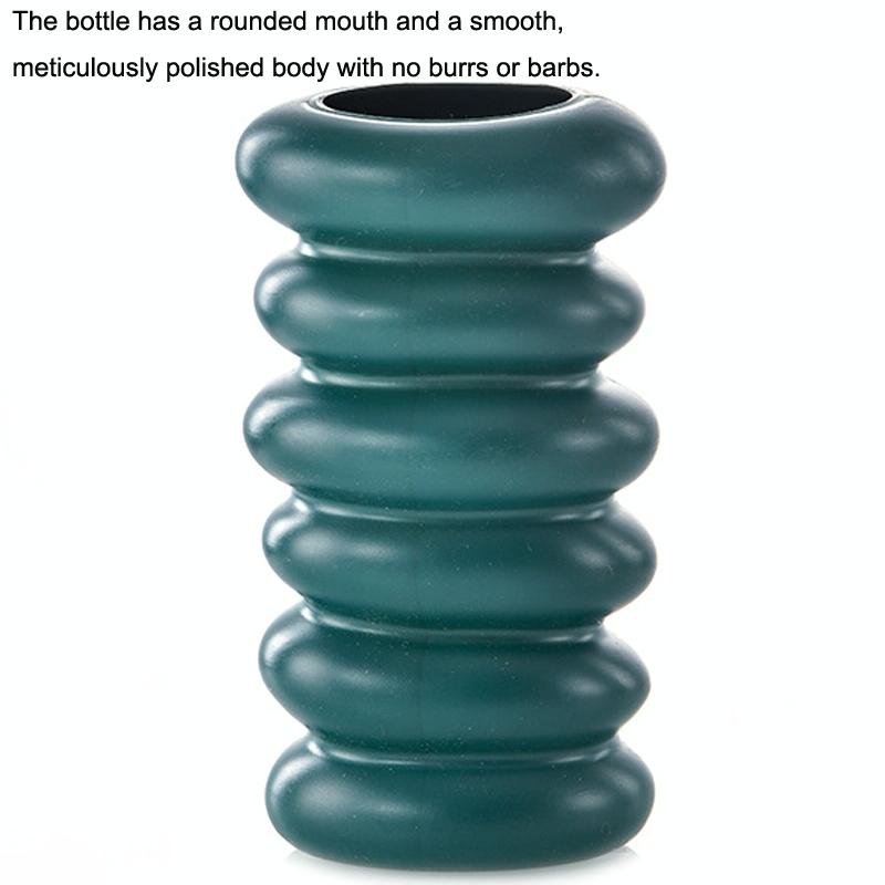 Imitation Glaze Porcelain Spiral Vase for Wet & Dry Flower Arrangements - Dark Green