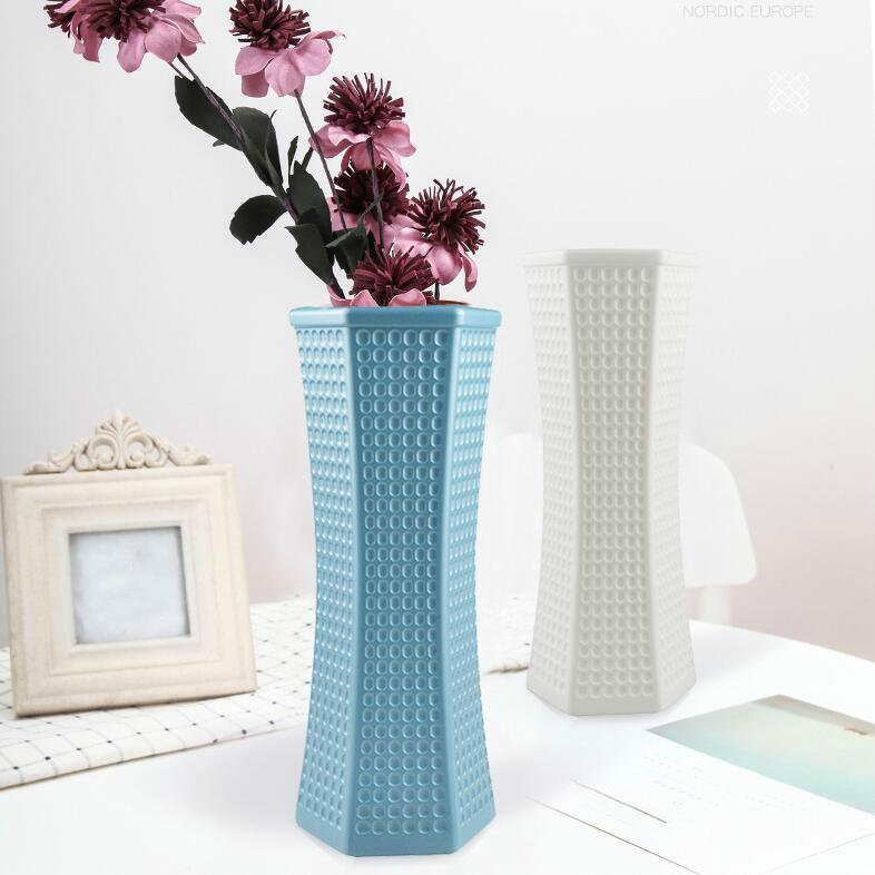 Versatile Plastic Vase for Creative Wet and Dry Flower Arrangements - Milk White