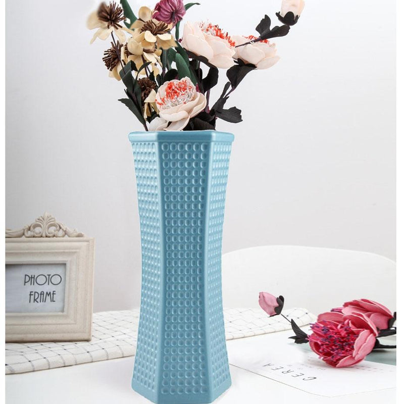 Versatile Plastic Vase for Creative Wet and Dry Flower Arrangements - Milk White