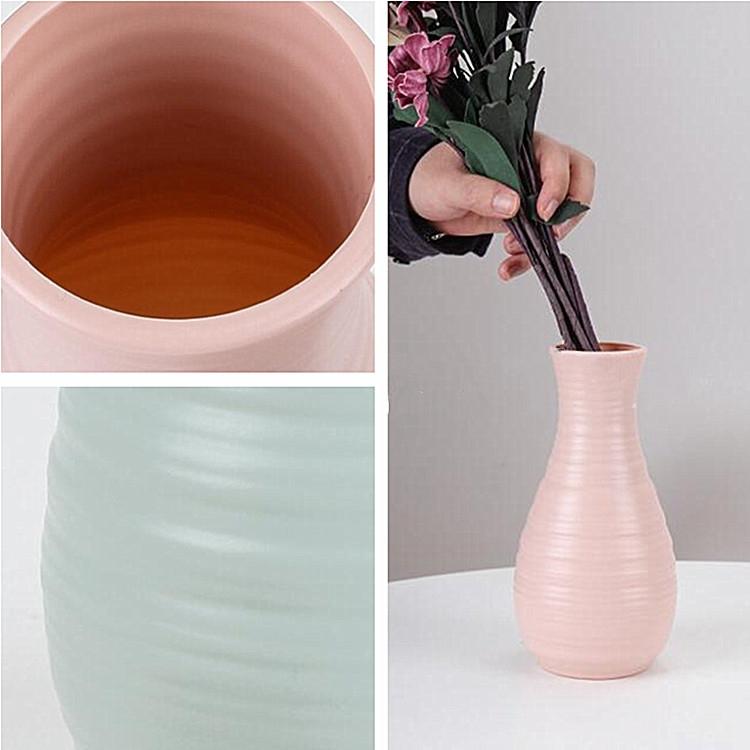 Creative Desktop Flower Vase - Modern Plastic Decoration - Pink