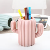 Cactus-shaped Vase Creative Desktop Pen Holder for Home Decor - Green