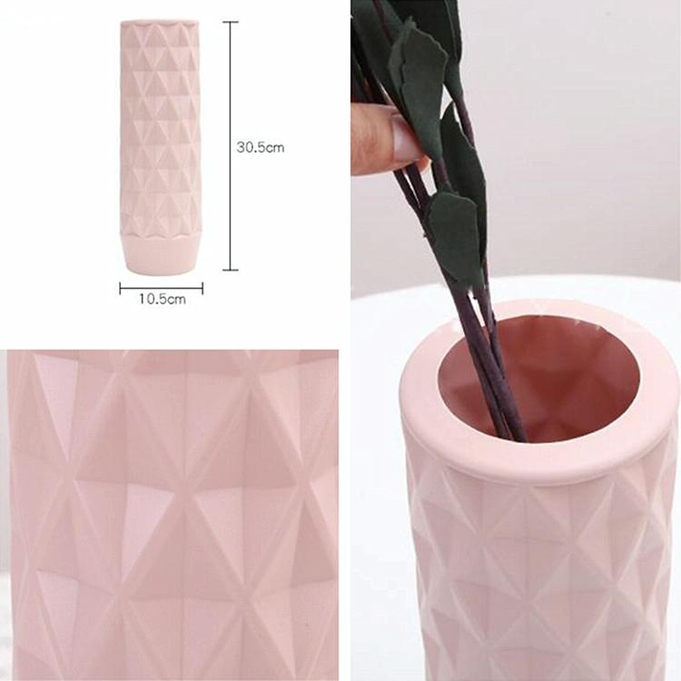 Creative Plastic Vase for Home Decoration - Flower Arrangement Container - Pink