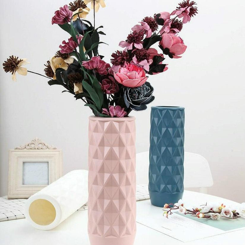 Creative Plastic Vase for Home Decoration - Flower Arrangement Container - Pink
