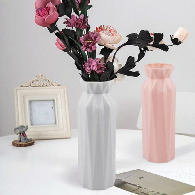 2-pack Plastic Round Vases - Simple Anti-fall Home Decor Ornaments - White