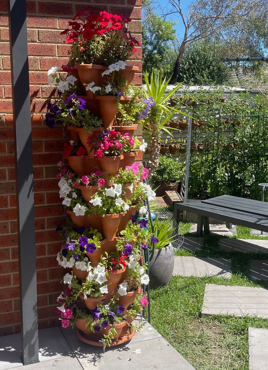 Single 5 Tier Extra Large Verandah Planter - Stone White