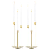 Minimalist Gold Metal Candle Holder Set - 3-Piece Romantic Candle Cup Set for Living Room Decor, Elegant Dinner Table Accent