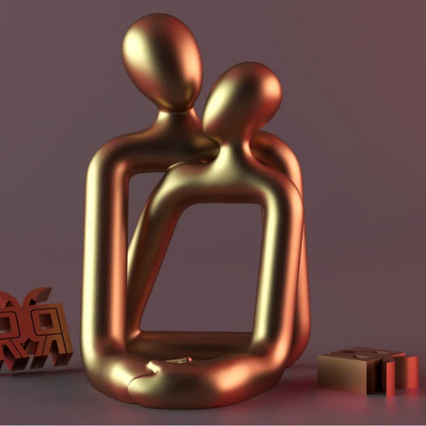 Gold Abstract Romantic Couple Candle Holder - Modern Decorative Ornament